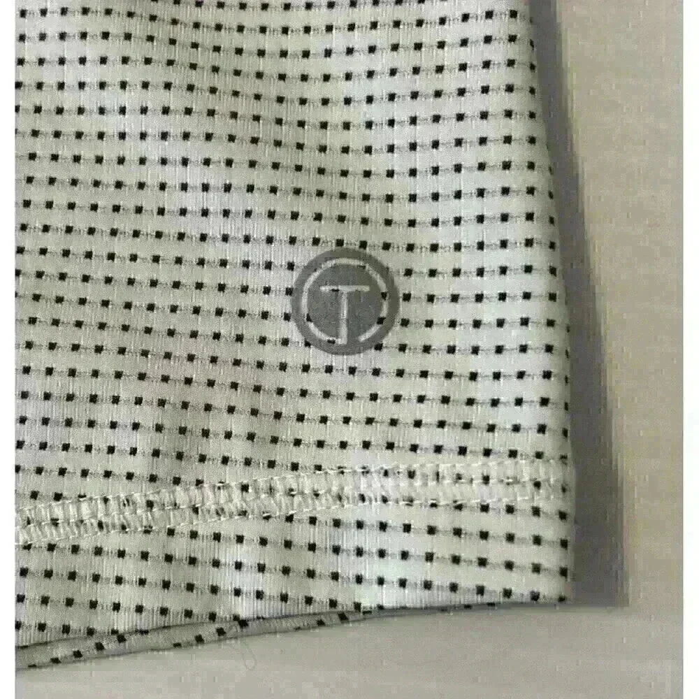 Talbots Womens Activewear Lg White w/Black Polka Squares Short Sleeve T-Shirt - Picture 10 of 13